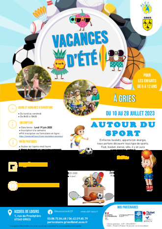 Périscolaire - Préinscriptions VACANCES D'ETE 2023