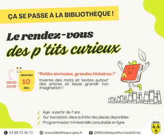 C’est bientôt le « Rdv des p’tits curieux » !