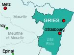 Carte de localisation de Gries