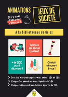 BIBLIOTHEQUE - Animations jeux de société